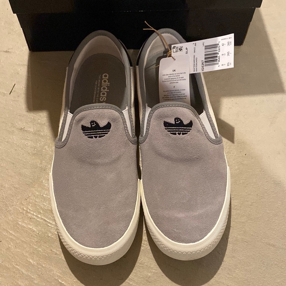 NWT gray adidas shmoofoil slip on sneaker